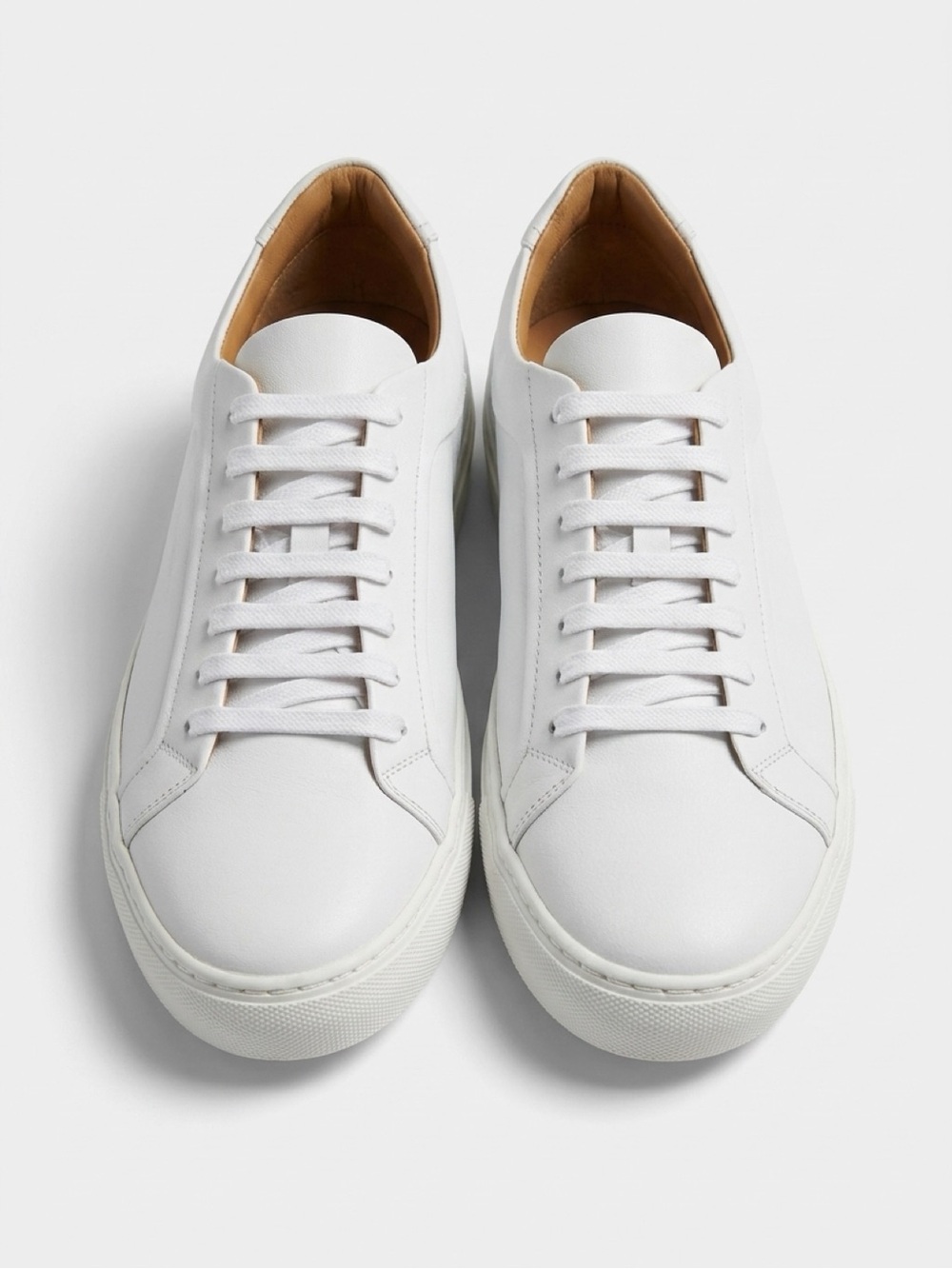 Mercanti Fiorentini White Leather Minimalist Low-Top Sneakers excellent